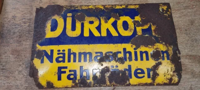 Altes Emaille Schild, Dürkopp,  Fahrräder,  Nähmaschine, Blechschild,