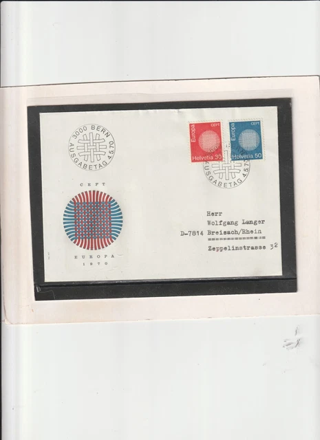 Schweiz-FDC Mi. Nr. 923 - 924 " EUROPA - Sonnensymbol " echt gelaufen