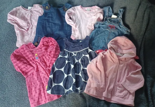Next / M&S Etc Baby Girls Clothes Bundle Age 6 - 9 Months - Dress Cardigan Vest