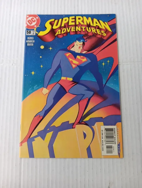 Superman Adventures #58 DC Comics 2001 Alex Ross Cover Low Print Run VF+/NM-