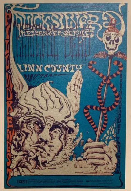 Quicksilver Grateful Dead 1968 Fillmore West Bill Graham Postcard Bg-144 N/M B-9