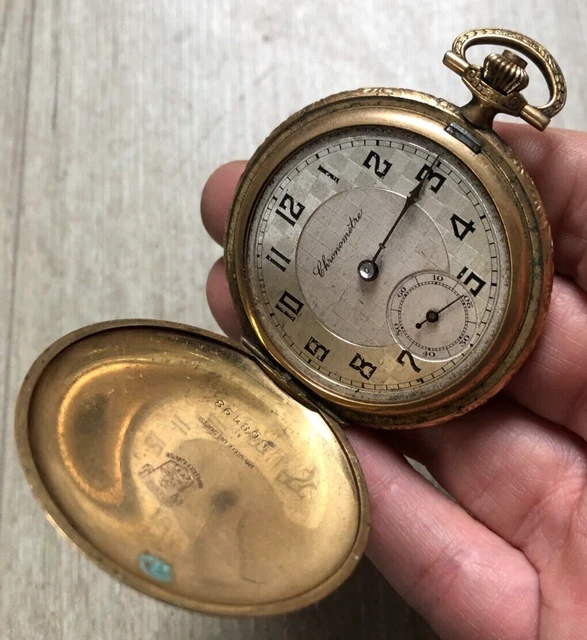 Montre De Poche Ancienne Breguet XIXème Siècle - Chronomètre Métal Plaqué Or, Très Bon état