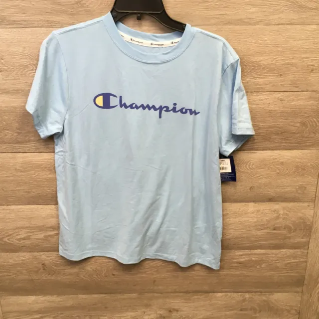 Champion Womens Large Candid Blue Jersey Short Sleeve Tee NWT