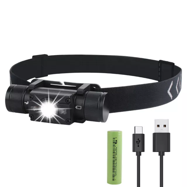 LED Headlamp Headlight Flashlight Head Torch Lamp Light Hunting Recharge Battery