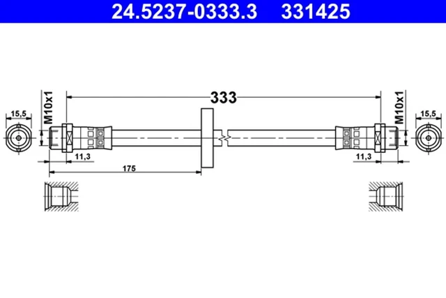 ATE 2x tubo freno EJJNW anteriore per VW PASSAT B3 B4 3A2 35I Variant 3A5 CORRADO