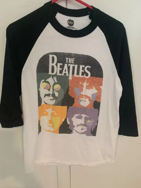 Beatles Baseball style T- shirt, Color: black with white, Size Small