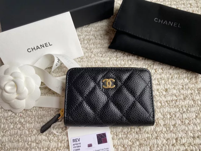 AUTH BNIB CHANEL Classic Card Holder Coin Purse Wallet Light Pink