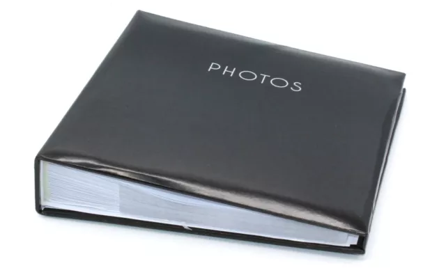 Slip In Photo Album Holds 200 6 x 4 Photos (10x15cm) Photographs Memo Area Black