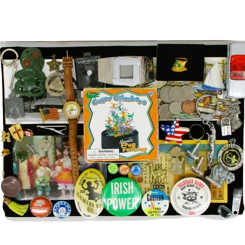Junk Drawer Mixed Lot Watch Tokens Jewelry Pins Ephemera Vintage Collectible