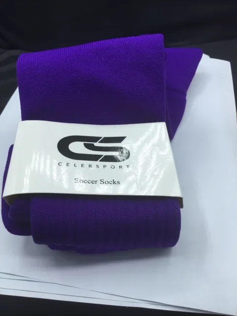 CS CelerSport Adult One Size Purple Knee High Soccer Socks 1 Pair NWT
