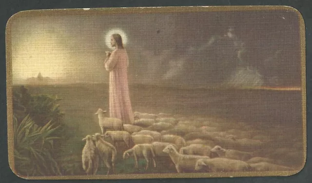 Estampa antigua del Buen Pastor andachtsbild santino holy card santini