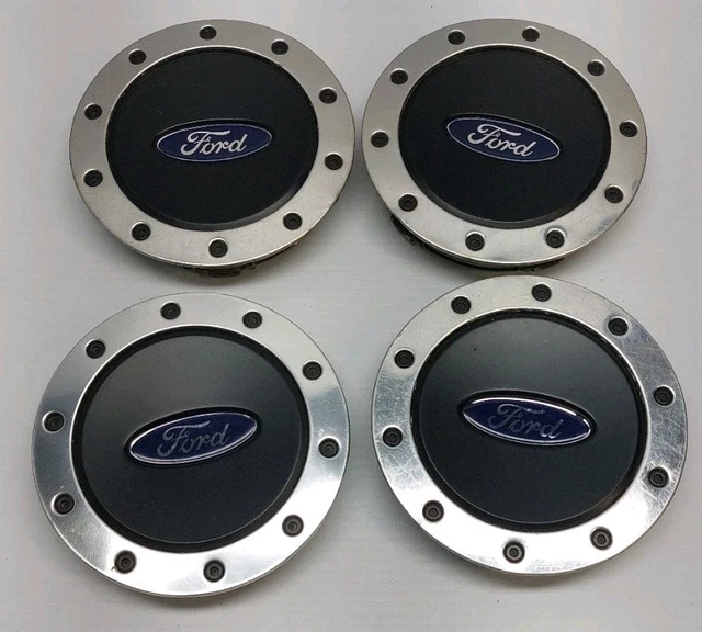 Genuine Ford Center Cap – Metallic Silver With Chrome Ring – 2001-2003 Windstar – OEM 1F221A096AB