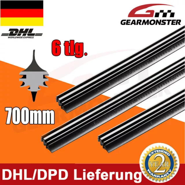 6x 700mm Scheibenwischergummi Wischergummi für BOSCH AEROTWIN Schwarz