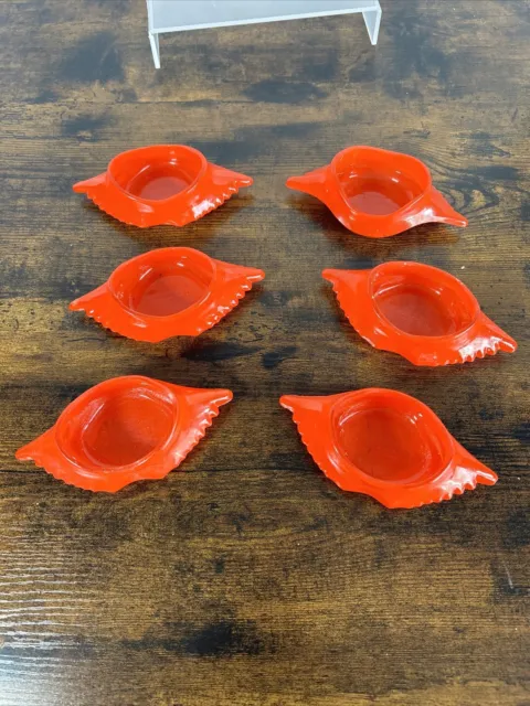 Vintage McKee Glass Co. Jeannette,PA Set of 6 Crab Shell Baking Dishes