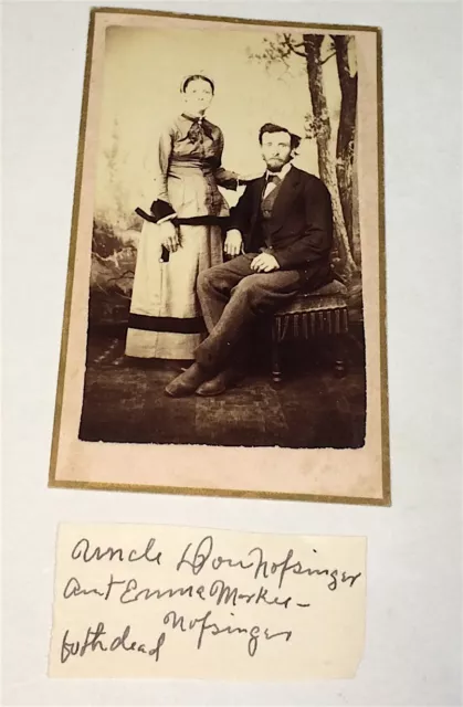 Rare Antique ID'd Victorian American Fashion Couple! Nofsinger! CDV Photo! US!