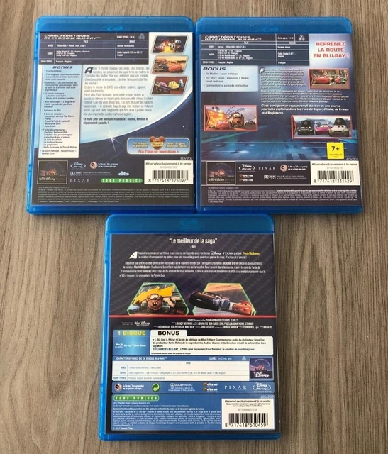 Lot 3 Blu-ray (film Disney) CARS 1,2,3 VF 2