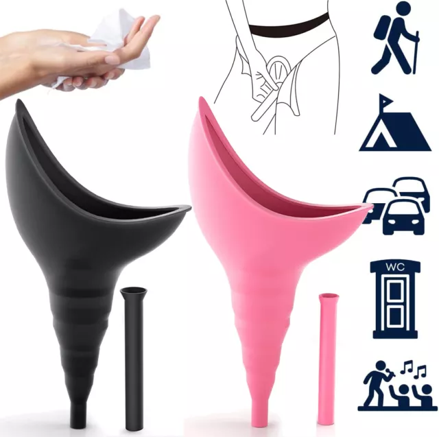 Portable Female Woman Ladies She Urinal Urine Wee Funnel Camping Travel Outdoor