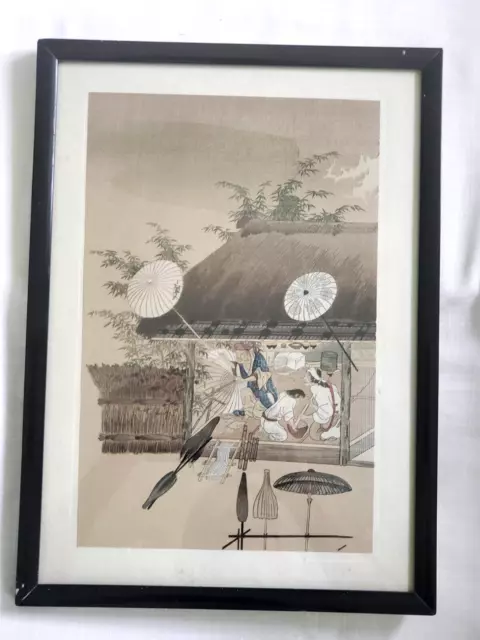Rare 1923 'The Umbrella Maker' Takakane Fujiwara from Masters of old Japan issue
