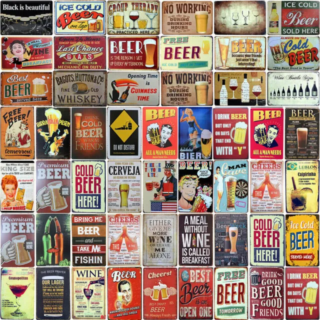 Beer Vintage Metal Tin Signs Wall Plaques Garage Bar Pub Club Customize Decor