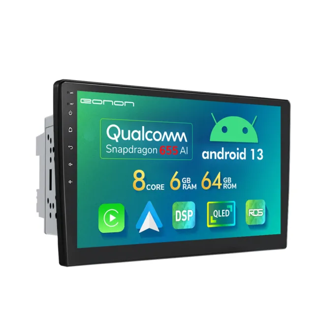 Android 13 6+64GB Double 2Din 10.1" QLED Car Stereo Radio GPS Navigation CarPlay