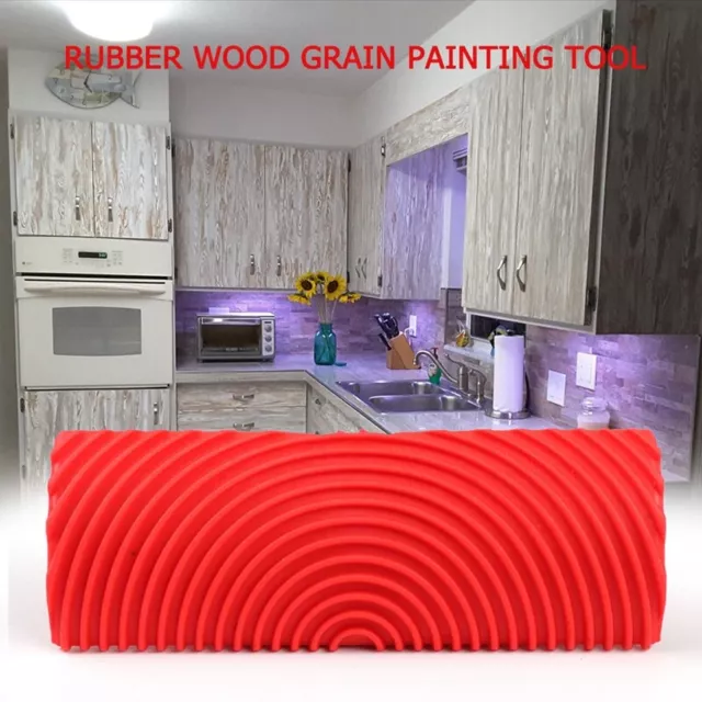 2/4Pcs Wood Grain Pattern Rubber DIY Graining Painting Tool for Wall Decoration 2