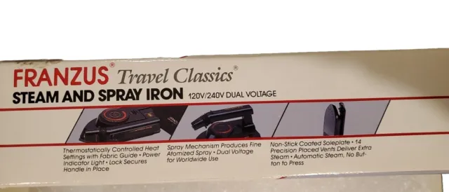 Franzus Travel Classics Steam and Spray Iron  120V/240V Dual Voltage 2