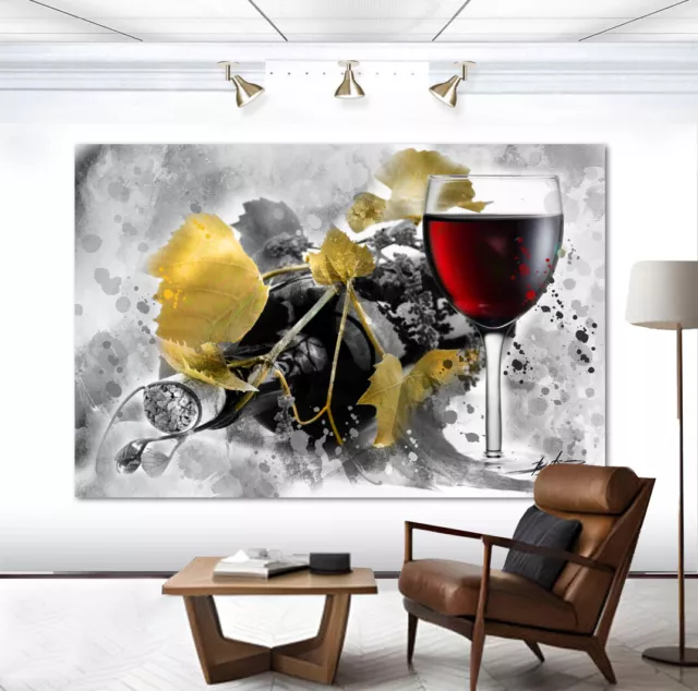 Leinwand Bild Wein Rotwein Glass Wein & Club Abstrakt XXL Wandbilder 1325B