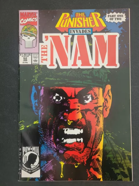 THE 'NAM #52 (1991) MARVEL COMICS WAR! 1ST PRINT! THE PUNISHER INVADES Part 1