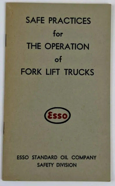 1950 Esso Standard Oil Safe Practices Operation Fork Lift Trucks Booklet Vintage