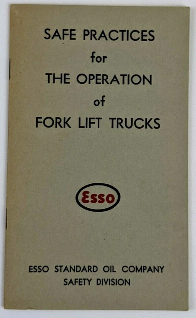 1950 Esso Standard Oil Safe Practices Operation Fork Lift Trucks Booklet Vintage