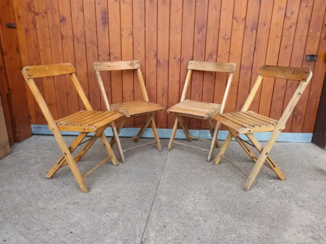 Garden Seat Folding Chair Rockabilly Beer Chair Vintage Wood 50er Retro 1/34