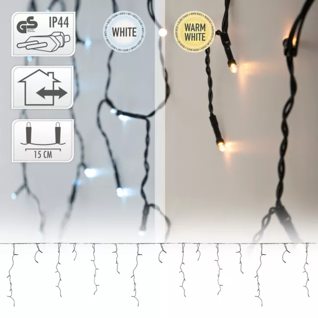 Cortina luces LED luz blanco frío/cálido cadena interior/exterior a elegir IP44
