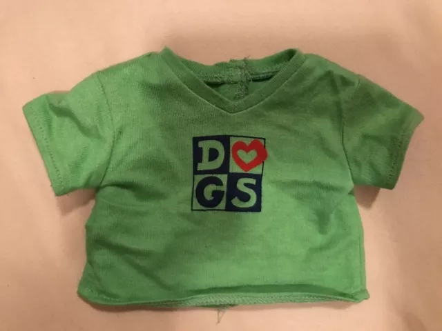 American Girl DOLL clothes Retired LINDSEY Meet Green Love DOGS t-Shirt