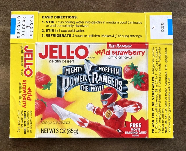 MIGHTY MORPHIN POWER Rangers Movie Vintage Jello Box 1995 90s Red ...