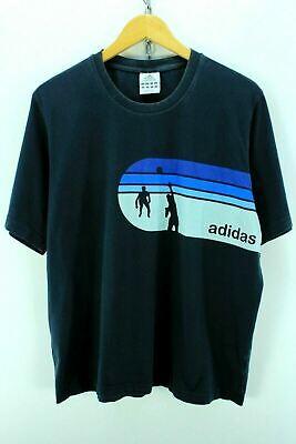 Vintage Adidas Crew Neck Tshirt Size XL Blue Short Sleeve Cotton Tee EF2566