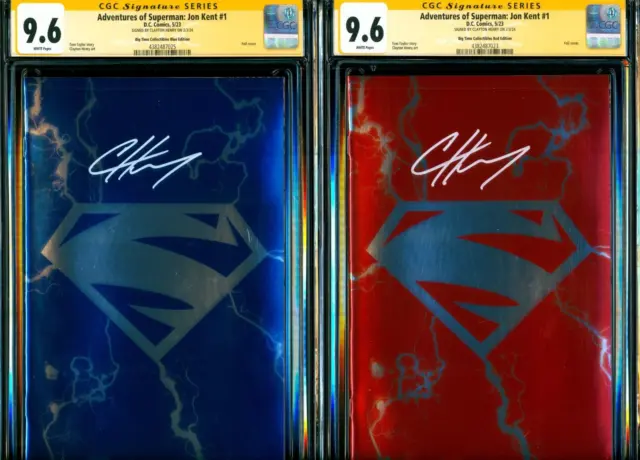Adventures Superman Jon Kent #1 BLUE & RED FOIL CGC SS 9.6 signed Clayton Henry