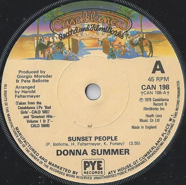 Donna Summer - Sunset People (7", Single)