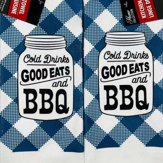 Home Collection bebidas frías buenas toallas de cocina barbacoa 15""x25"" conjunto de 2 nuevas
