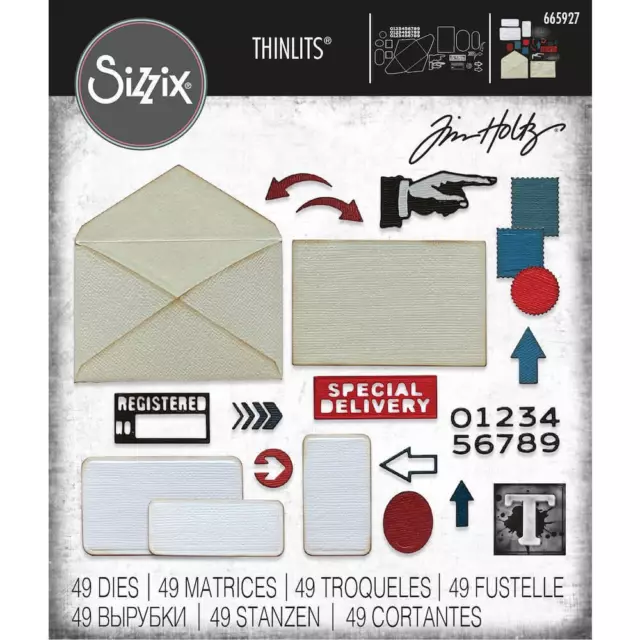 Sizzix Thinlits Die Set 48PK - Postale by Tim Holtz 665927