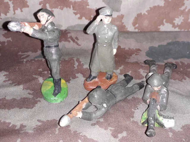 4 Originale Masse Figur  Soldaten um 1950 DDR NVA  Soldaten Raritäten