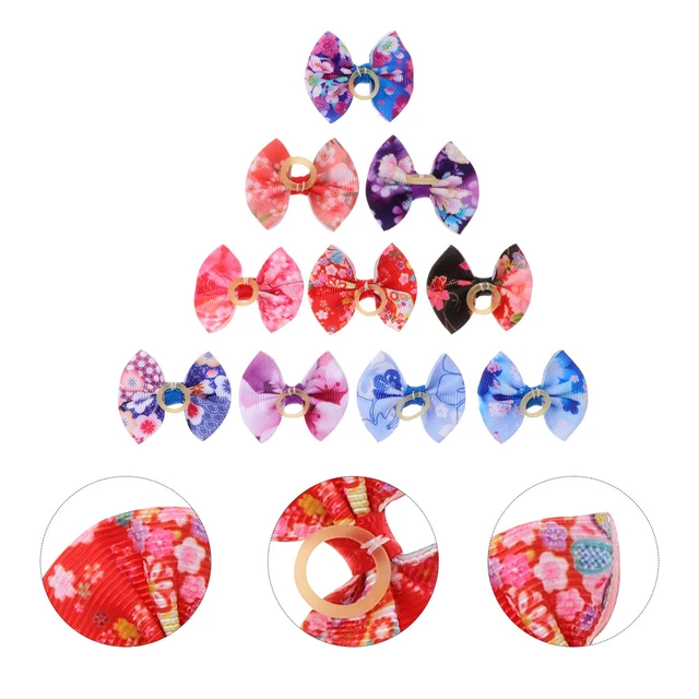 Corbatas elásticas para el cabello con banda de goma para mascotas corbatas para el pelo de gato poliéster