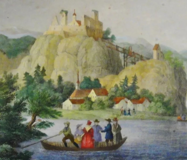 HOCH - WINZER IN BAIERN, Donau alt-kolor Stahlstich 1852, sculp von Robert Sands