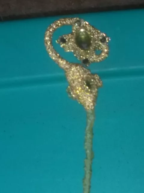Unique, Princess, Fairy Or Bridal 17" Green And Gold Wand