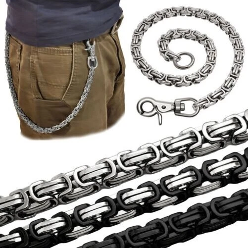 Chaîne De Pantalon 40 Cm En Métal - Porte-clés Avec Mousqueton, Style Hip-hop Punk - Pour Attacher Portefeuille, Clés, Sac