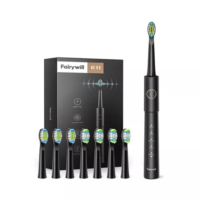 Sonic toothbrush with head set FairyWill FW-E11 (Black)