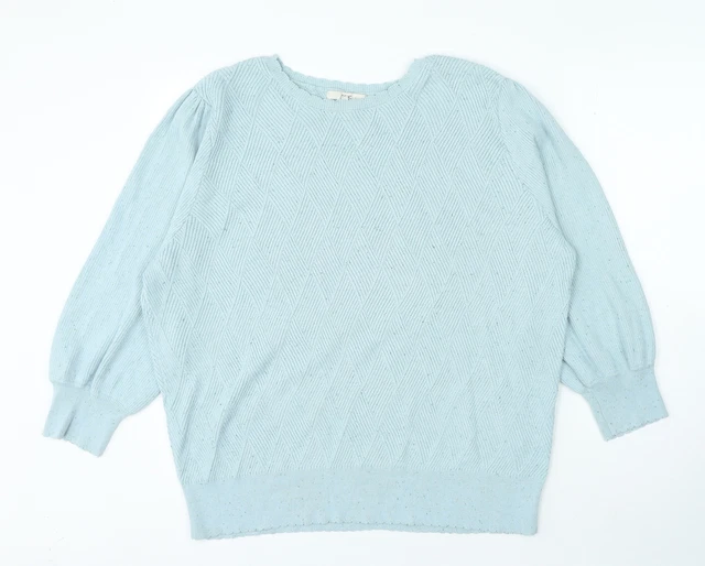 Maglione pullover da donna blu collo rotondo poliestere NEXT taglia 20