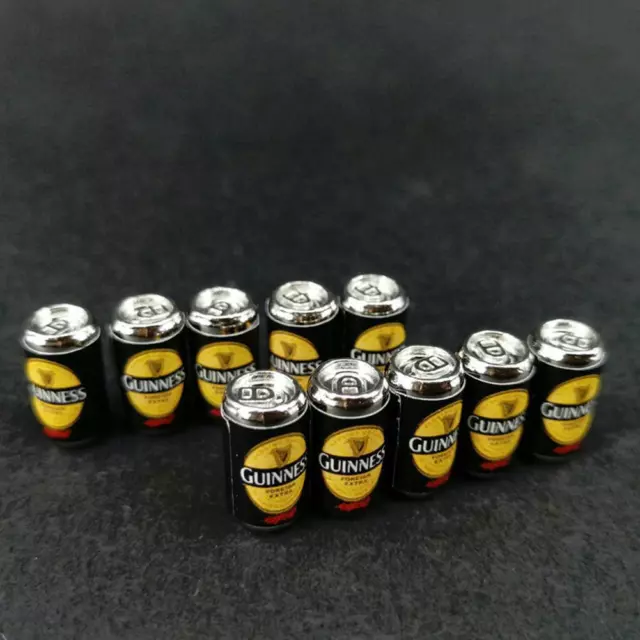 10pcs 1:12 Scale Miniature Furniture Beer Cans Accessories ScaleModel G2Y9