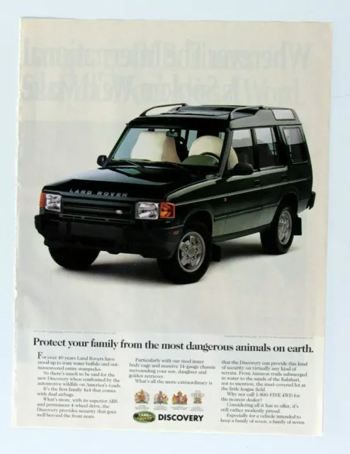 1994 Land Rover Discovery VTG Most Dangerous Animals Original Print Ad 8.5 x 11"