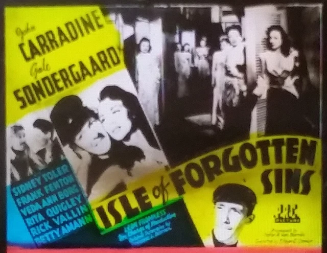 "Isle of Forgotten Sins", Rare Movie Advertising Magic Lantern Glass Slide
