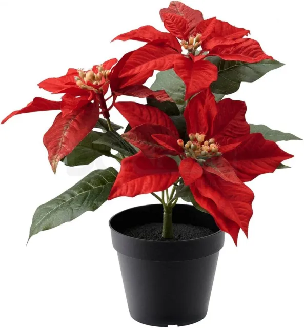 Ikea FEJKA Artificial Potted Plant In/Outdoor [Poinsettia Red] 12cm